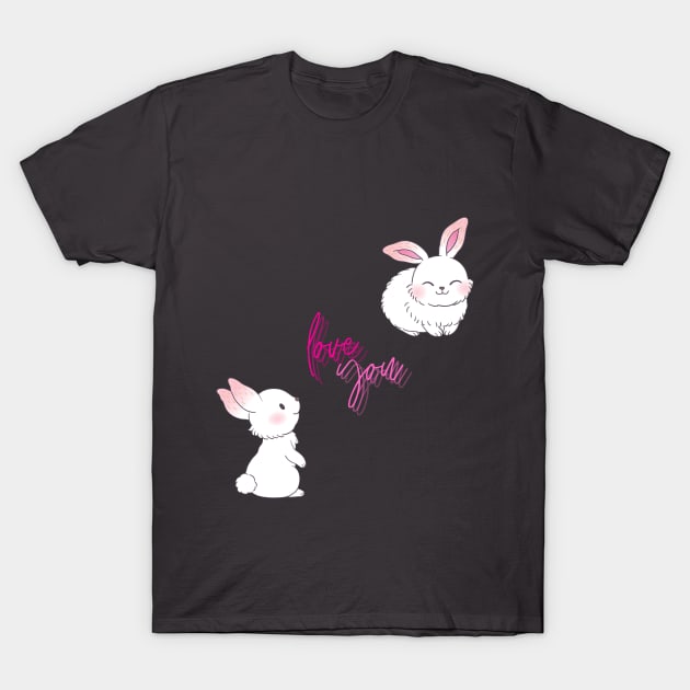 Cute bunny rabbit T-Shirt by JeDrin